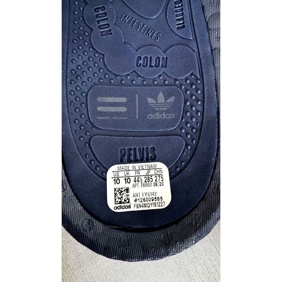 NEW sz 10 Adidas Pharrell Williams Navy Blue Chancletas HU Slides Mens FY6142 main image 6